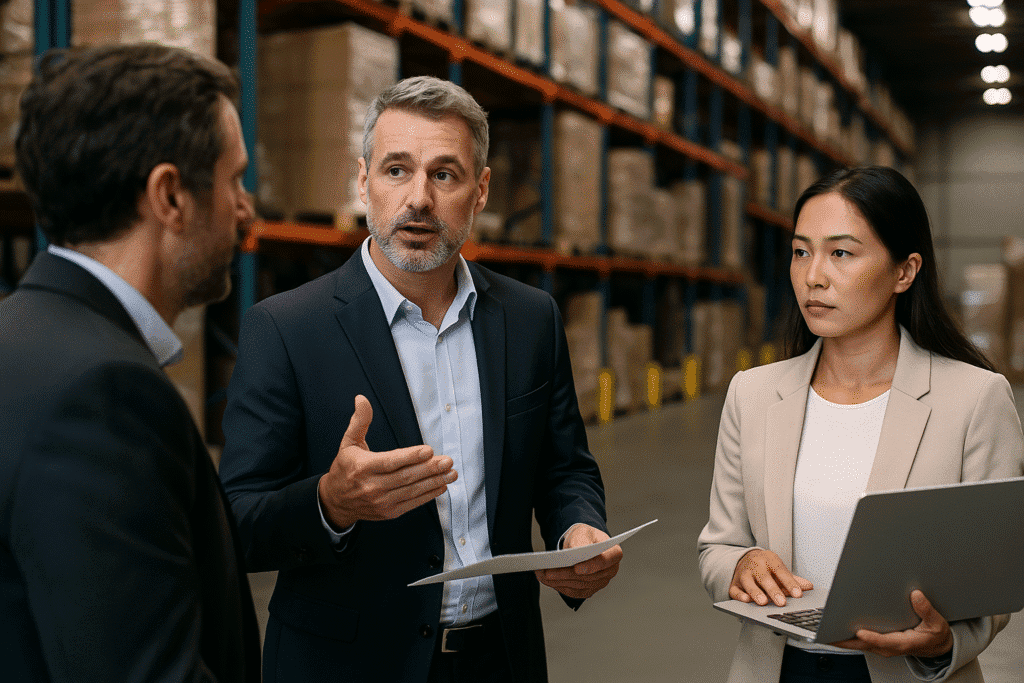 Quality control inspection at a manufacturing checkpoint